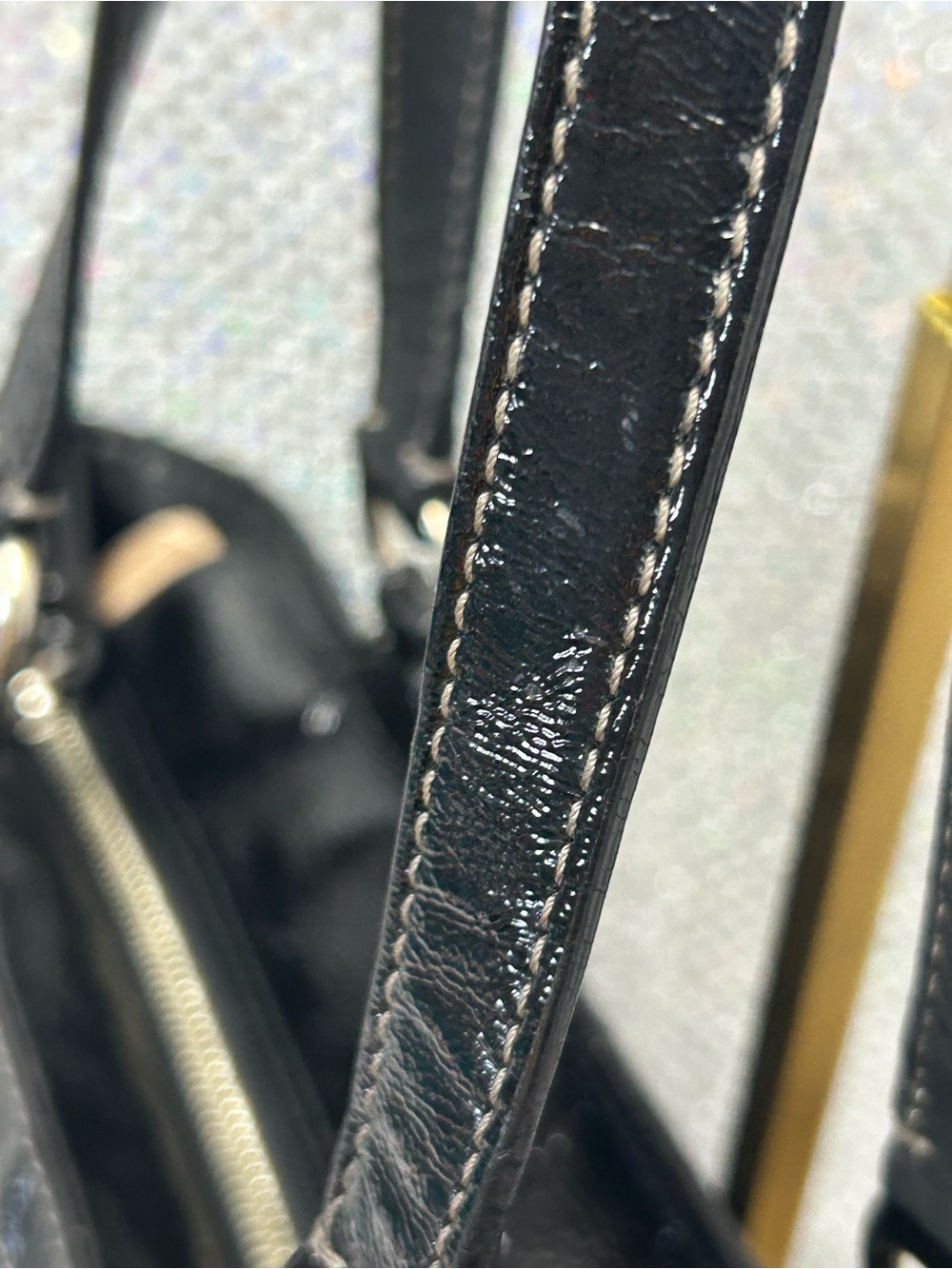 COACH Gallery Black Patent Leather Signature Tote Approx. 15.5 x 10 x 4.5 - Picture 17 of 17